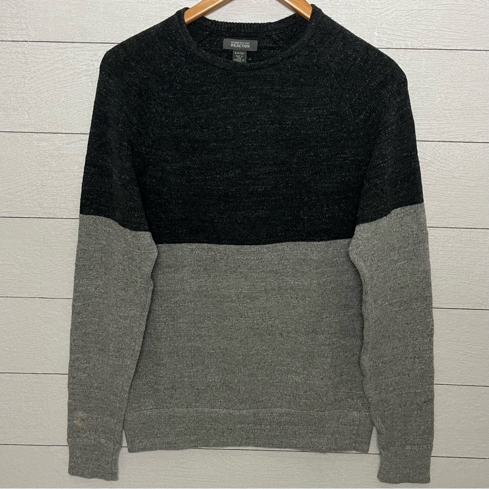 Kenneth Cole Reaction Black and Gray Crewneck Sweater Size Small